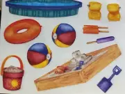 Creative Memories kids pool sandbox popsicle summer stickers Lot of 13