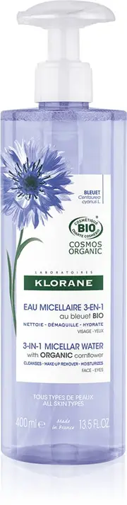 Klorane Cornflower Ritual Micellar Water 3in1 Organic 400ml