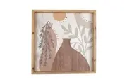 Portrait Canvas Artist Home Decor Framed Tropics w/Abstract Vase Wall Art Print