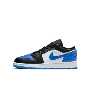 【NIKE 耐吉】休閒鞋 女鞋 大童 運動鞋 AJ1 AIR JORDAN 1 LOW GS 藍白黑 553560-140