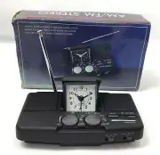 VTG MW/UKW Stereo Analog Clock Alarm AM/FM Radio NEW (6”)