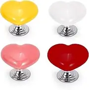 ASTIMESA Heart Shaped Toilet Button Pusher with Tapes, Plastic Toilet Push Button Helper, Toilet Lid Lifter Handle Topper Replacement for Women Manicure (4 pcs)