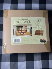 Seville Classics 3-Tier Expandable Bamboo Spice Rack Step Shelf Organizer