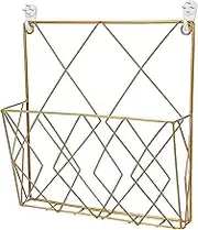 Luxshiny Elegant Magazine Rack Metal Wire Frame Book Holder Display Magazines Books Newspapers Wall-Mounted Organization