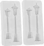 TOKIDNY 2pcs Street Lamp Silicone Mold Snowflake Molds for Air Dry Clay Miniature Lamp Post Fairy Garden Accessories Christmas Mould Christmas Silicone Mould Silica Gel White