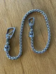 EDC Biker Wallet Chain w/Titanium Ti Carabiners & Bike Links, Fat Link Chain 23”