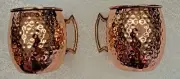 2 GODINGER SILVER ART CO. Moscow Mule Mugs Hammered Copper Brass ~ Brand New.