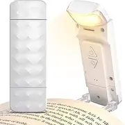 Mexllex Reading Lamp Book Clamp, Rechargeable USB Reading Light in Bed, 3 Colour Temperatures and 5 Brightness Levels, Night Light for Bookworms, Children, White