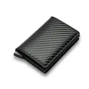 Black Carbon Fiber Wallet Credit Card ID Holder Men's RFID Blocking Slim Purse