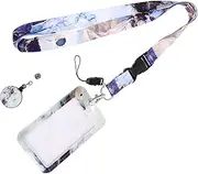 jojofuny Portable Marble Id Card Sleeve Pouch Stylish Protective Card Holder for Id Membership and Work Cards with Glitter Finish Compact Design for