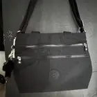 Kipling Miah Nylon Black Tonal Satchel Crossbody + Monkey Key Chain NWT