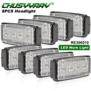 8pcs 30W LED Headlights Work Lights RE306510 For John Deere 6500,7410,7210,7600