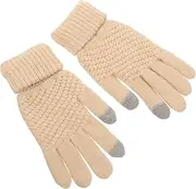 [FOMIYES] 1Pair Winter Touch Screen Gloves Thickened Fleece Lined Cycling Gloves for Cold Weather Stylish and Warm for Outdoor Activities and Daily Use