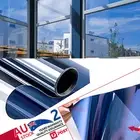 blue OUT WINDOW FILM PET One Way Mirror UV Block Privacy 50x400cm Home