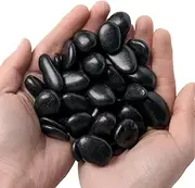 Tinyunicorn 20lb Polished Natural River Pebbles Stones, 1/2-1 Inch Decorative Rocks for Outdoor Landscaping, Vase, Garden Paving, Plants, Crafting and Walkways, Black Color