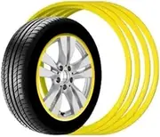 Heavy Duty Car Wheel Guard Rim Protector Trim Ring 17/18/19/20/21 Inch 4 Packs Compatible For Tesla Model 3 Y S X Compatible For BMW Benz Hyundai(4PCS YELLOW,20in)