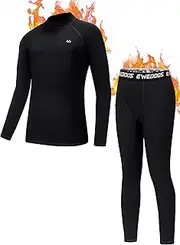 [Ewedoos] Thermal Underwear Set for Kids Thermals Top and Bottom Set Boys Long Johns Base Layer Thermal Set