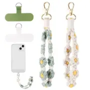 2 PCS Boho Macrame Phone Wrist Strap,Cute Cell Phone Lanyard with Tether Tab