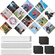 100/300/500 Sets Square Button Parts Maker Supplies for 50mm Square-Shaped Button Maker Machine, Including Metal Cover, Plastic Back Cover, Clear Film, Blank Paper, Soft Magnet 500set