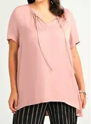 TS TAKING SHAPE plus size XL / 24 Heart And Soul Top silky hi-lo NWT rrp$120!