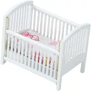 1: 12 Miniature Dollhouse Crib Bed Baby Doll Cot DIY Accs Miniature Furniture Room for Life Scene Layout Role Play Gift Decor