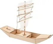MINAOLULUS Boat Building Toy Wooden Sailboat Model Kit Unfinished Wooden Boat Set DIY Puzzle Kit Educational Craft for Adults Boys and Girls