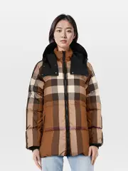 Check Hooded Down Jacket