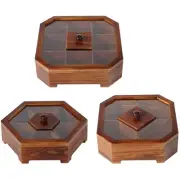 Solid Box Chinese Divided Dried Fruit Tray Vintage