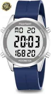 Pedometer Watch for Seniors No Bluetooth Steps&Calories Counter Large LCD Displa