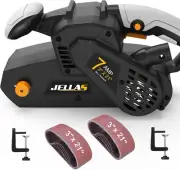 7Amp Variable-Speed Belt Sander 3x21 In with Dust Bag - Versatile Bench Tool