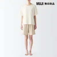 在飛比找momo購物網優惠-【MUJI 無印良品】女清爽舒適棉質短袖家居睡衣(共4色)
