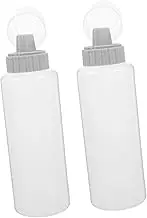 FELTECHELECTR 2pcs Castor Squeeze Bottles Jam Squeeze Bottle Easy Pour Sauce Bottles Squirt Bottles with Cap Sauce Container Clear Ketchup Bottles Refillable Condiment Container Grey Pp