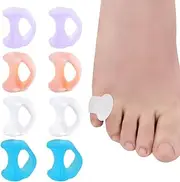 4 Pairs of Toe Separators, Toe Separators, Small Toe, Toe Stretcher, Toe Spacer for Overlapping Toes, Relief, Small Toes, Pressure and Pain, Suitable for Running, Hiking, Yoga