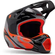 FOX V1 Emotion Motocross Helmet, black-grey-orange, Size M for Men Black Grey Orange