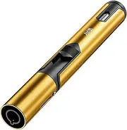 Gas Lighter, Jet Torch Butane Lighter with Visible Window, Windproof lighter Adjustable Jet Flame for BBQ, Stove, Candle, Kitchen Cooker, Hobs, (Sold without Gas)