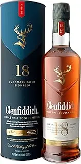 Glenfiddich 18 Year Old Single Malt Scotch Whisky with Gift Box, 70cl