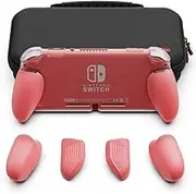 Skull & Co. GripCase Lite Bundle: A Comfortable Protective Case with Replaceable Grips [to fit All Hands Sizes] for Nintendo Switch Lite- Coral