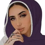 [ANKOMINA] Women Soft Chiffon Rhinestone Long Scarf Shawl Fashion Muslim Hijab Head Wrap Scarves
