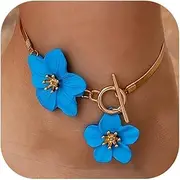 [Frodete] Gold Ankle Bracelet for Women Flower Anklet Summer Beach Vacation Jewelry Gift Boho Chic Foot Chain