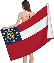 VPPUR Georgia Flag Print Camping Bath Towel 52 x 32 in Soft Highly Absorbent Quick Dry Towels for Bathroom