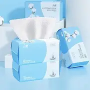Cotton Facial Dry Wipes 100 Count, Deeply Cleansing Disposable Face Towel, Multi-Purpose for Skin Care, Make-up and Facial Cleansing (4 Pack)