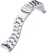 [MiLTAT] Stainless Steel 316L 22 mm Hexad Watch Strap for Seiko SKX007, Brushed Diver Clasp - SS221803B040(DE), silver, L, Classic