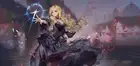 Anime magic black dress anime blonde red eyes long Playmat Gaming Mat Desk