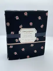 Pottery barn Teen Emily & Meritt Ditsy Floral Sheet Set Black Pink Roses TwinXL