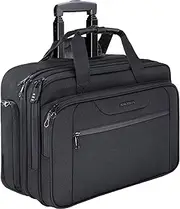 [KROSER] Rolling Laptop Bag Premium Wheeled Briefcase Fits Up to 17.3 Inch Laptop Water-Proof Overnight Roller Case Computer Bag with RFID Pockets for Travel/Business/School/Men/Women-Black