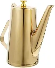 Stainless Steel Oil Dispenser with Drip Spout - Golden Finish Olive Oil Container for Kitchen and Bar - and Stylish Grease Jug for Home Use