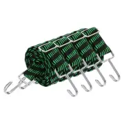 4Pcs 79 Inch Adjustable Bungee Cords Straps with Hooks, Black Green