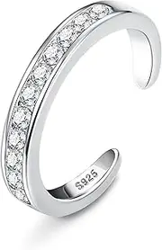 [Milacolato] 925 Sterling Silver Open Toe Rings for Women 4 Layer Adjustable Toe Rings Minimalistic Toe Rings Foot Jewelry Pinky Rings