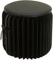 Retractable Folding Chair Outdoor Stool Fishing Kraft Paper Folding Stool (Black)