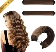 3PCS Heatless Curlers, Velvet Flexi Rods for Overnight Blowout, Long Hair